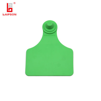 ISO9001 80MM Yellow TPU Customized Serial Number Barcode Cow Sheep Ear Tag With Closed Head For Farm