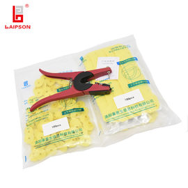 Plastic Cattle Pig Pig Ear Tags Yellow 44*50mm For Vaterinary Equipments