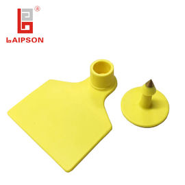 Laipson Electronic Uhf Ear Tag , Cattle Identification Tags Yellow Color 50mm*32mm